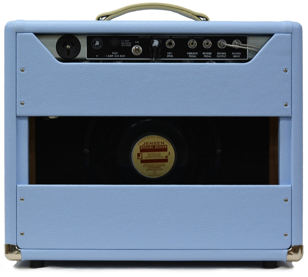 Achillies Zephyr 15w 1x10 Tube Guitar Combo Amplifier with Jensen C10R - Sky Blue Bronco Tolex