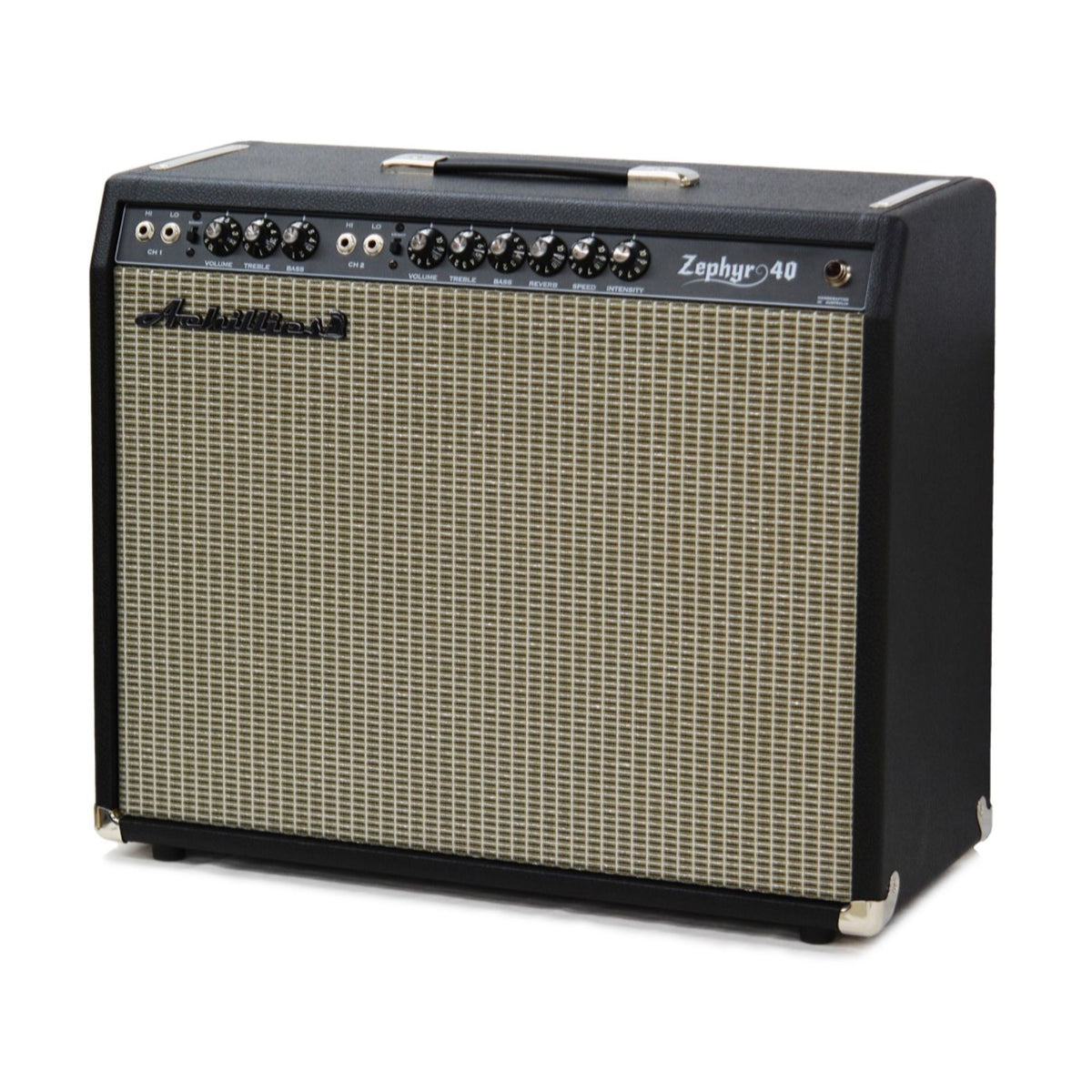 Achillies Zephyr 40W 1x15 guitar combo amplifier with Jensen C15N speaker in black Bronco tolex finish.