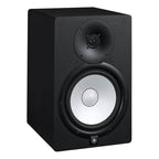 Yamaha HS8 8-inch 2-way powered studio monitor in black, showing the front view with speaker grille and control panel.