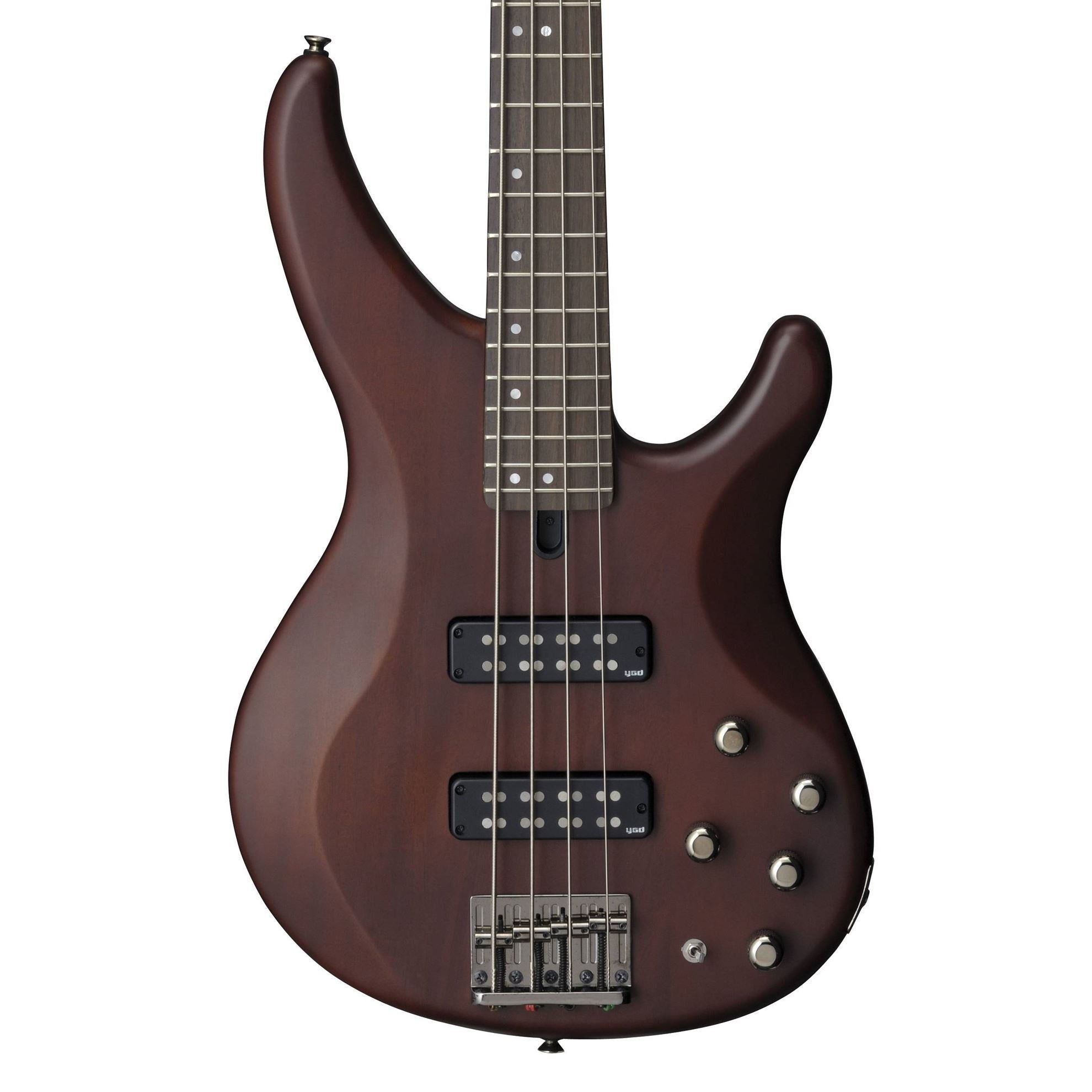 Yamaha TRBX504 4-String Bass Guitar with Maple/Mahogany Neck in Translucent Brown