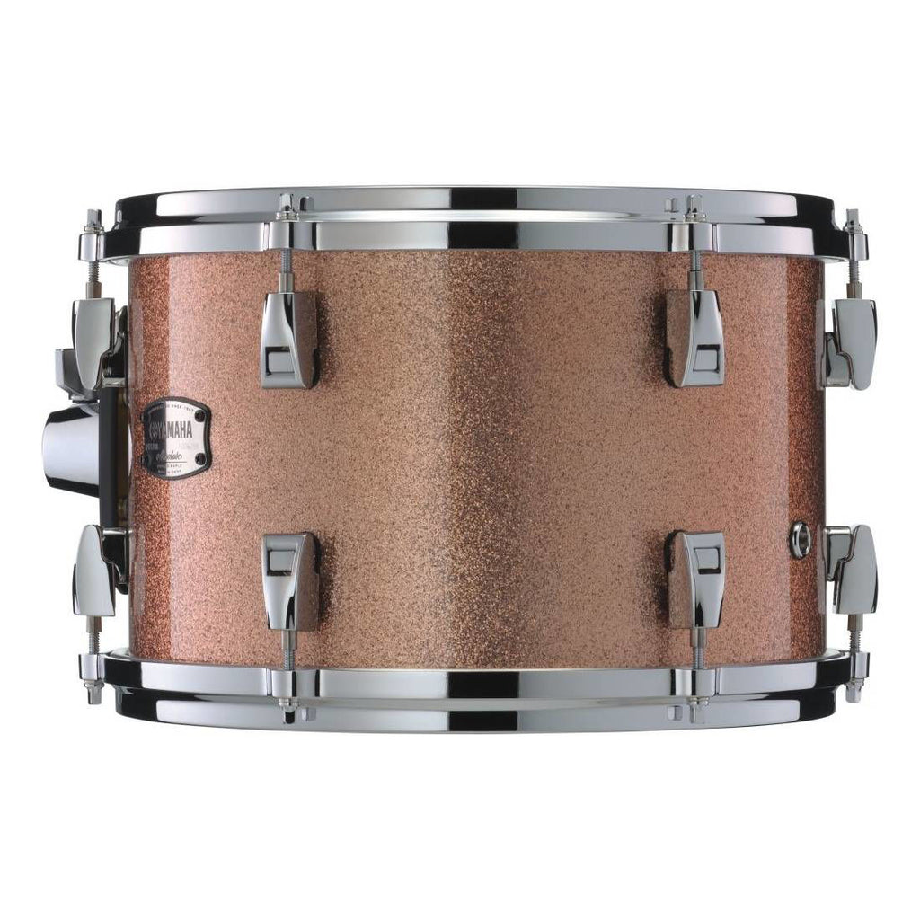 Yamaha Absolute Hybrid Maple 12x8 inch rack tom in pink champagne sparkle finish, showcasing its vibrant color and sleek design.