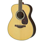 Yamaha LS6 small body acoustic guitar with natural finish, rosewood back and sides, and steel strings.