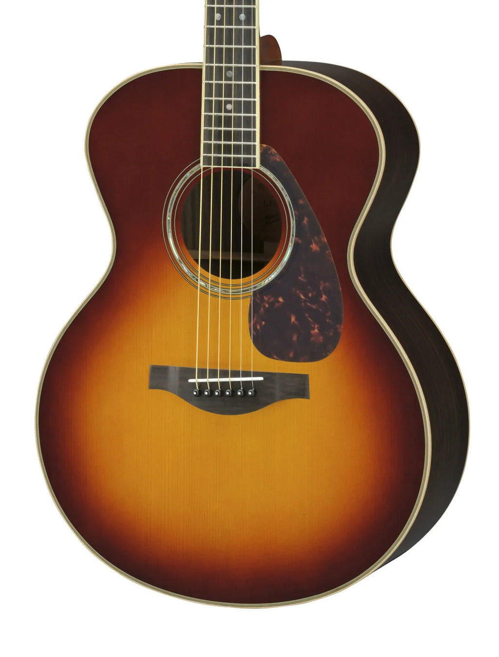 Yamaha LS6-BS//ARE acoustic guitar in brown sunburst finish with a natural wood top and detailed craftsmanship.