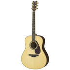 Yamaha LL16-NT//ARE acoustic guitar in natural wood finish, showcasing its body and soundhole design.