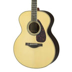 Yamaha LJ16 L Series acoustic guitar in natural finish, showcasing its wooden body, neck, and strings.