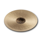 Pair of Zildjian K 15-inch Sweet Hi-Hat Cymbals, single cymbals with a shiny bronze finish, displayed on a stand.