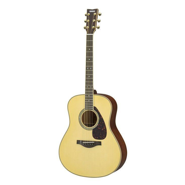 Yamaha LL16M-NT//ARE acoustic guitar in natural finish, showing the body and fretboard detail in a well-lit image