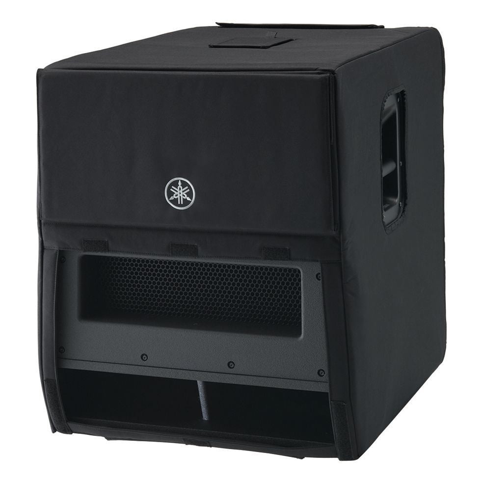 Yamaha SPCVR-18S01 speaker sub cover for DXS18 subwoofer, black protective bag with handles for easy transport.
