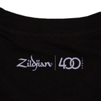 Zildjian Limited Edition 400th Anniversary Alchemy T-shirt in small size, featuring drum-themed graphic and Zildjian branding.