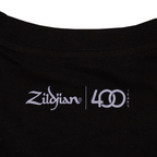 Zildjian Limited Edition 400th Anniversary Alchemy T-shirt in small size, featuring drum GMI design and anniversary branding.