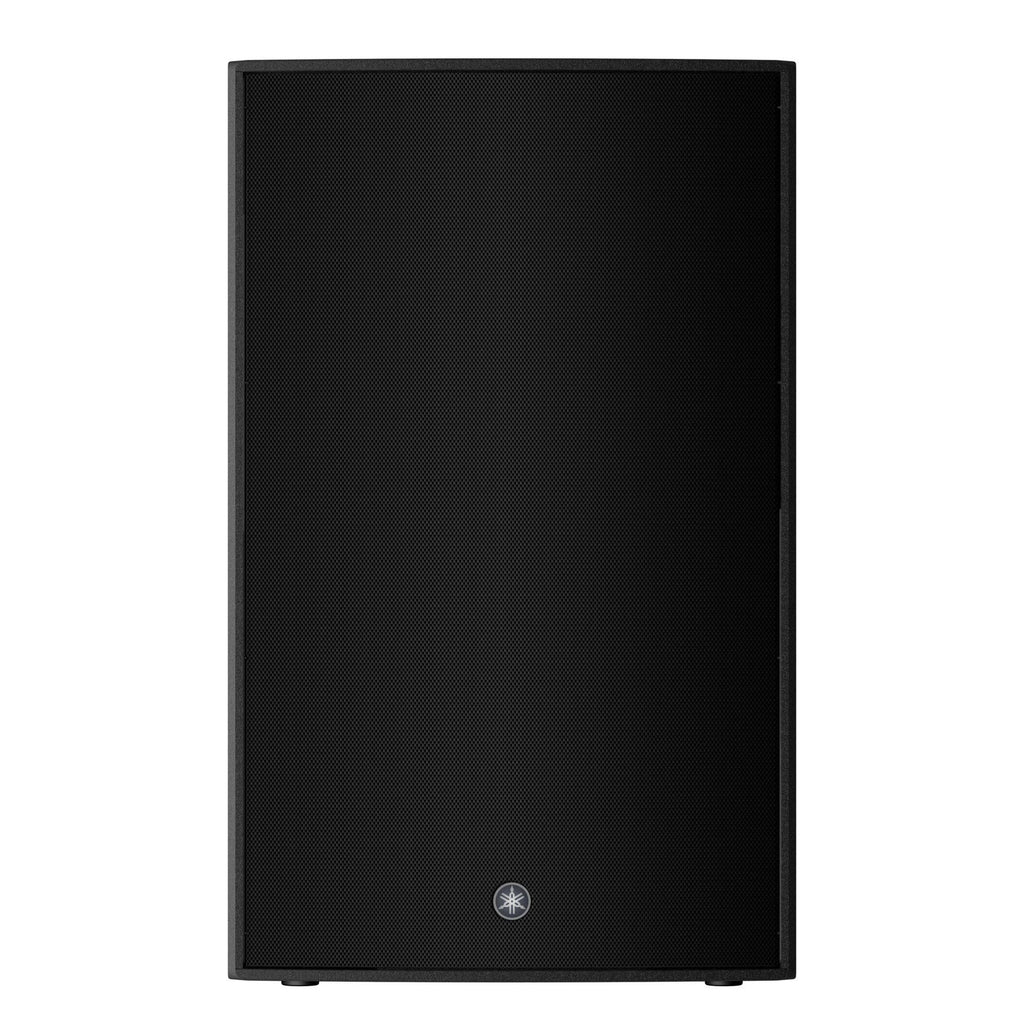 Yamaha DZR315 15-inch three-way powered PA speaker with 2000 watt amplifier, showing front grill and control panel.