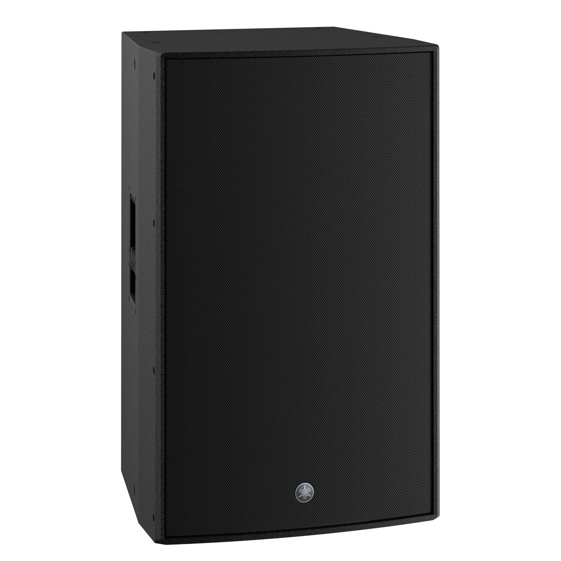Yamaha DZR315 15-inch 3-way powered PA speaker with 2000-watt output, showing the speaker driver and control panel.