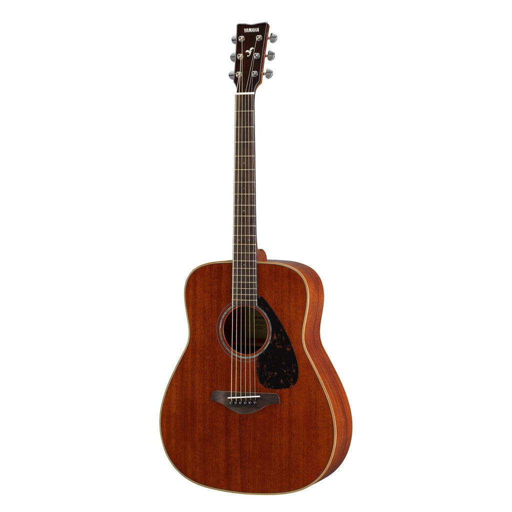 Yamaha FG850 dreadnought acoustic guitar with solid spruce top and natural finish, showing the body and neck of the instrument.