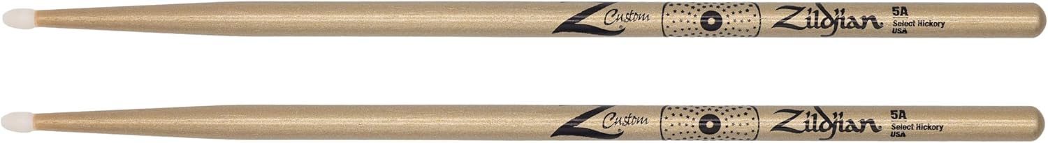 Zildjian Z Custom Ltd Ed. 5A Nylon Tip Drumsticks - Gold Chroma