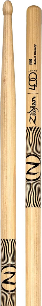 Zildjian LE 400th Anniversary 5B Acorn drumsticks with clear and black design, suitable for 60s rock drumming.