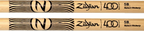 Zildjian LE 400th Anniv. 5B Acorn drumsticks in clear and black with 60s rock design, featuring wooden tips and ergonomic grip.