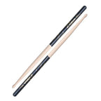 Zildjian Hickory 5B DIP drumsticks with black grip tips, designed for durability and comfortable grip for drummers.
