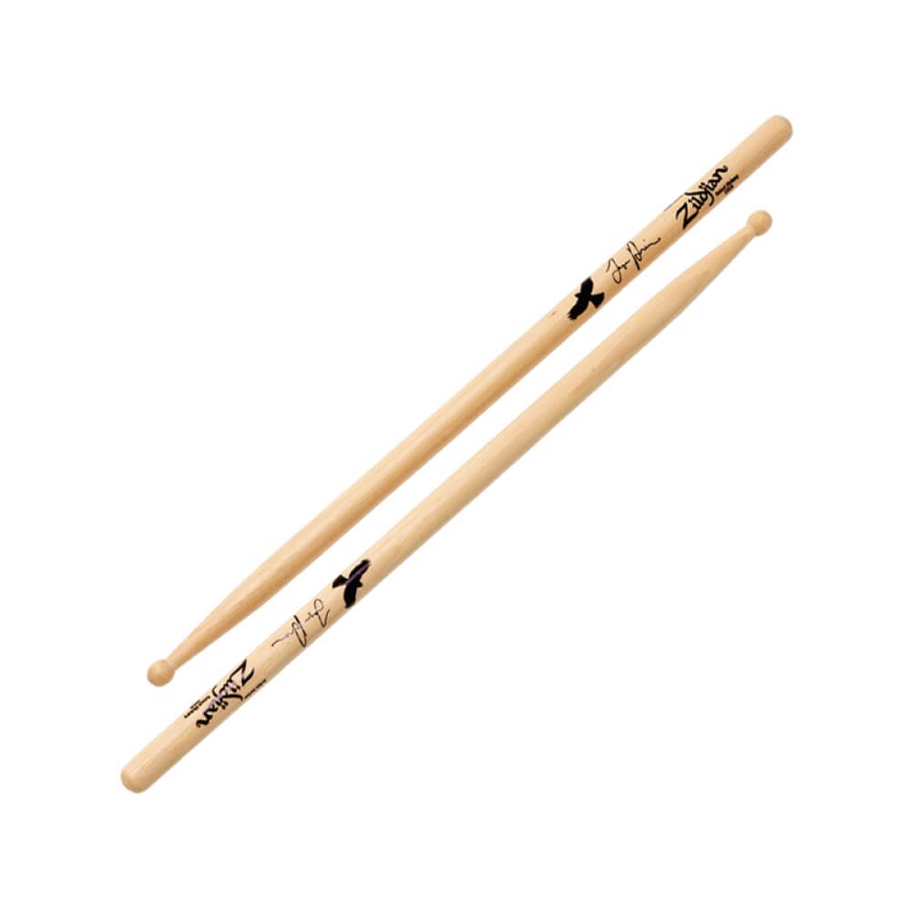 Zildjian Artist Series Taylor Hawkins drumsticks with wood tips and brand logo, designed for professional drumming.
