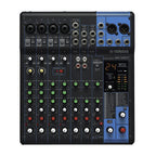 Yamaha MG10XU 10-channel analog mixing console with built-in SPX effects and USB interface, shown from a top-down view.