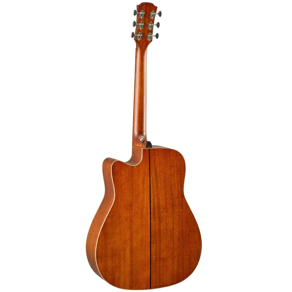 Yamaha A5M dreadnought acoustic guitar with mahogany back and sides, vintage natural finish, featuring built-in pickup.