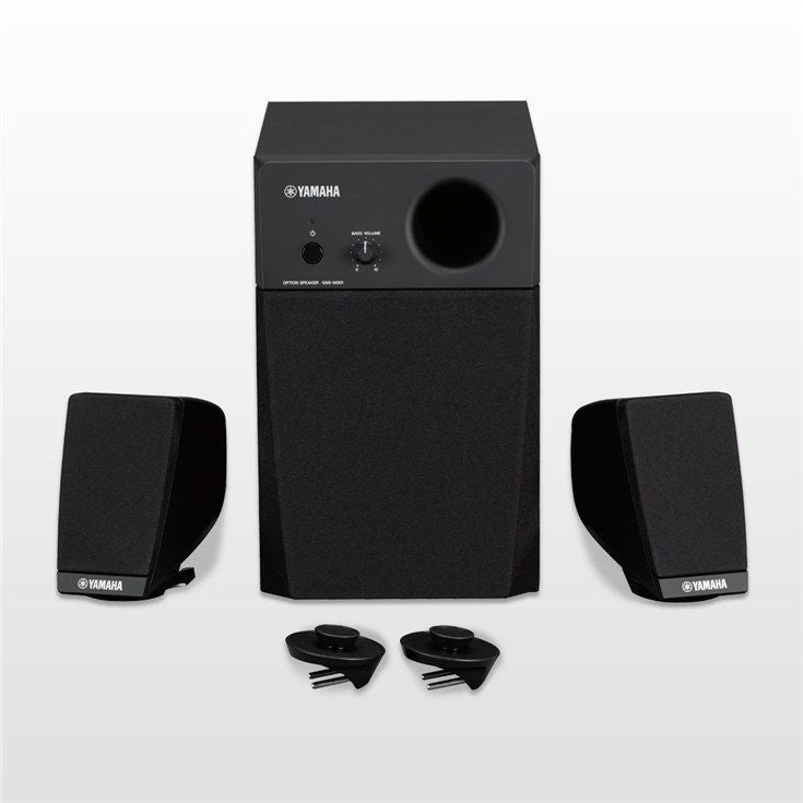 Yamaha GNSMS01 speaker system for GENOS keyboard PA, featuring sleek design and high-quality sound output.