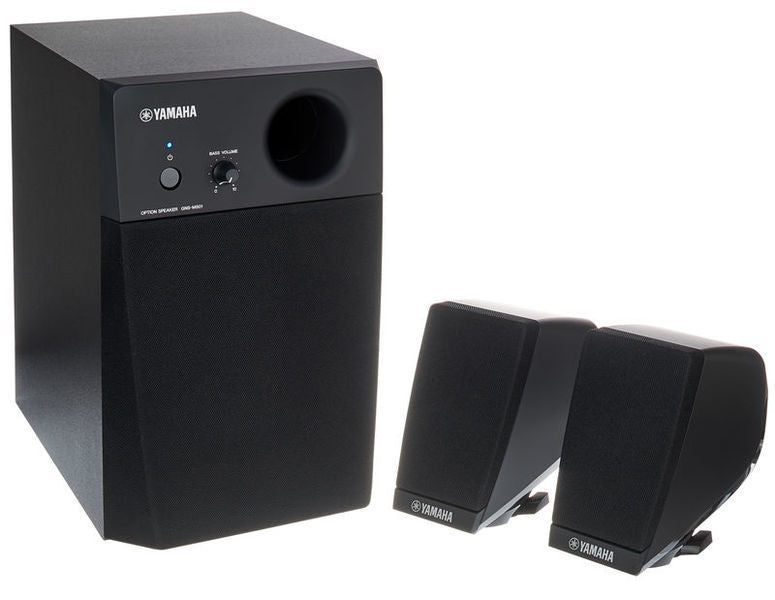 Yamaha GNSMS01 speaker system for GENOS keyboard, showcasing sleek design and robust sound quality.
