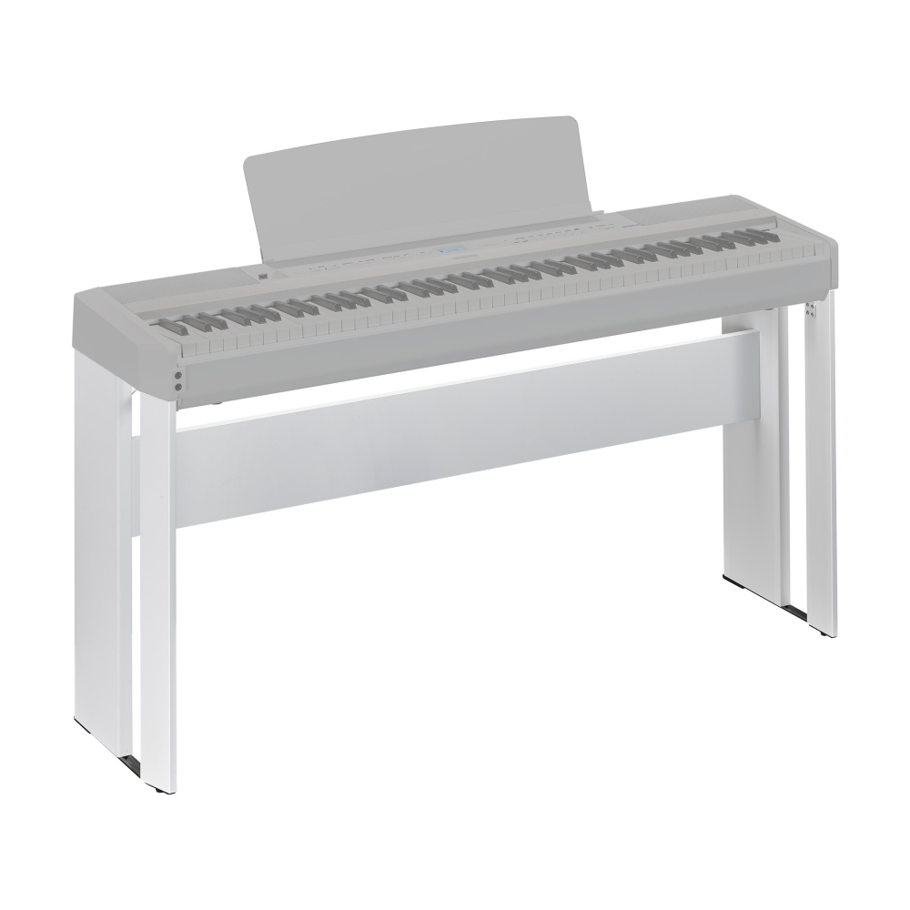 Yamaha L515WH white keyboard stand for P-515 and P-525 pianos, featuring a sleek design and sturdy construction.