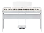 Yamaha L515WH keyboard stand in white, designed for P-515 and P-525 pianos, showcasing sturdy construction and sleek design.