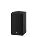 Yamaha DZR10-D 10-inch Dante-powered PA speaker with 2000-watt output, featuring professional audio equipment and controls.