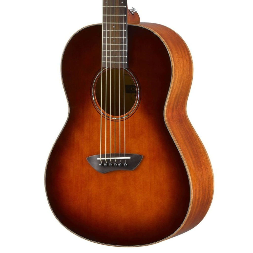 Yamaha CSF3M Travel Acoustic Guitar with Bag in Tobacco Brown Sunburst