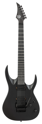Solar S AB4.6FRC electric guitar in carbon black matte finish, featuring a sleek body and modern design.