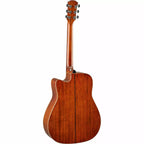 Yamaha A3M dreadnought acoustic guitar with mahogany back and sides, showing the body and soundhole.