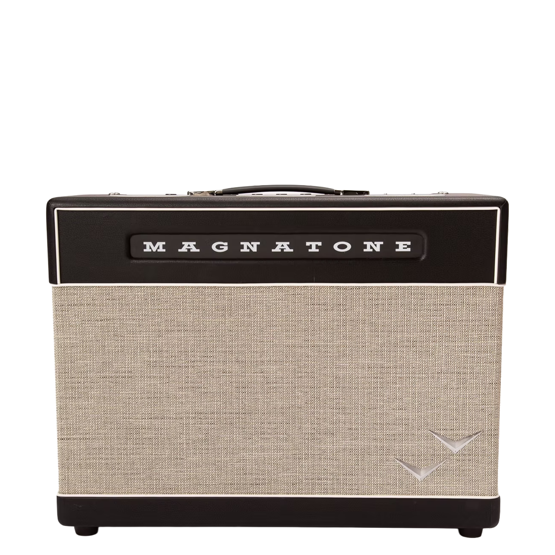 Magnatone Super Fifty-Nine M-80 guitar combo amplifier with 1x12 speaker, featuring vintage design and control knobs on the front panel.