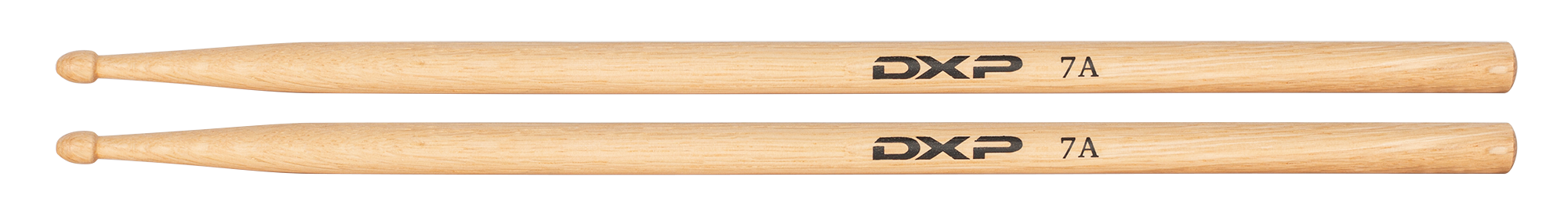DXP Oak 7A drum sticks, standard-size percussion sticks for drummers, with a natural wood finish.