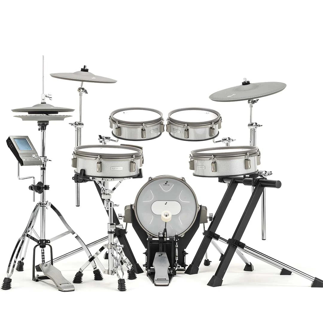 Efnote 3A electronic drum kit with multiple drum pads and cymbals, compact electronic drums for beginner and professional use