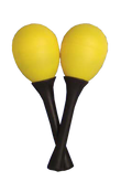 Mano Percussion Egg Shaped Maracas with Plastic Handle - Yellow