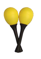 Mano Percussion Egg Shaped Maracas with Plastic Handle - Yellow