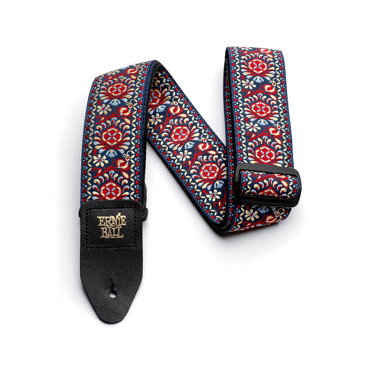 Ernie Ball Jacquard Royal Bloom guitar strap on white background