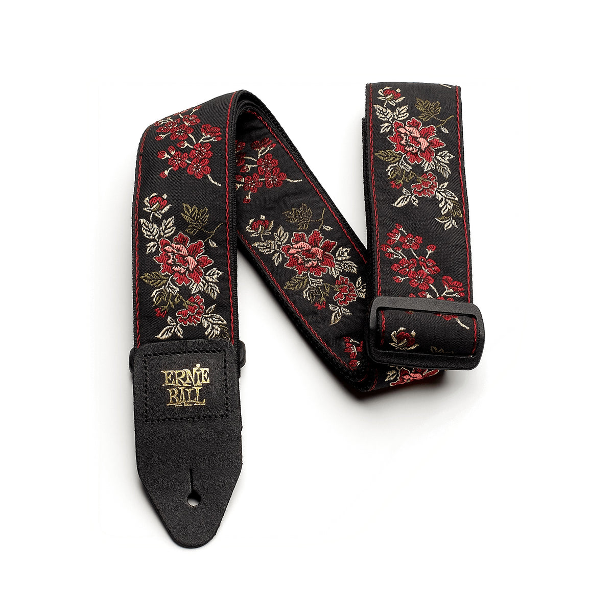 Ernie Ball Red Rose Jacquard Guitar and Bass Strap P04142