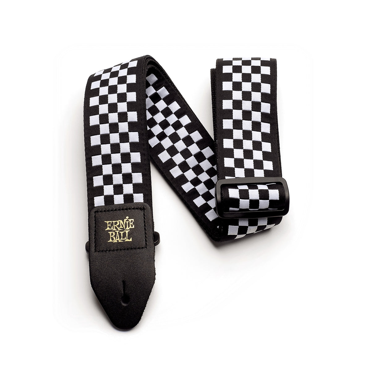 Ernie Ball Classic Jacquard Guitar Strap/Bass Strap - Black and White Checkers P04149