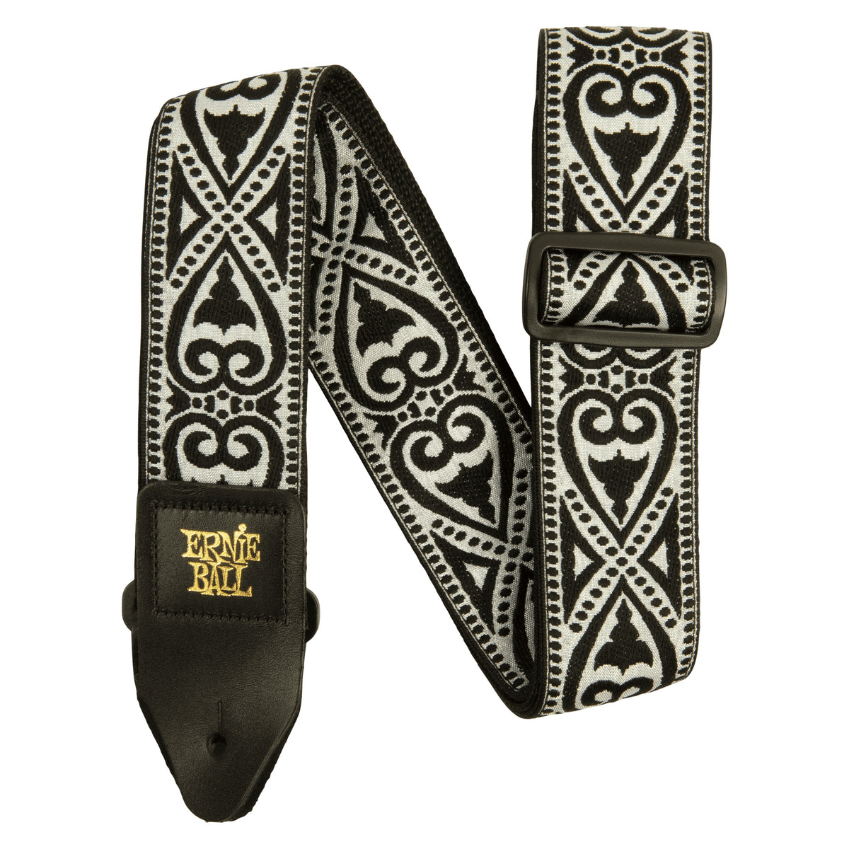 Ernie Ball Classic Jacquard Guitar Strap/Bass Strap - Black Heart P05345