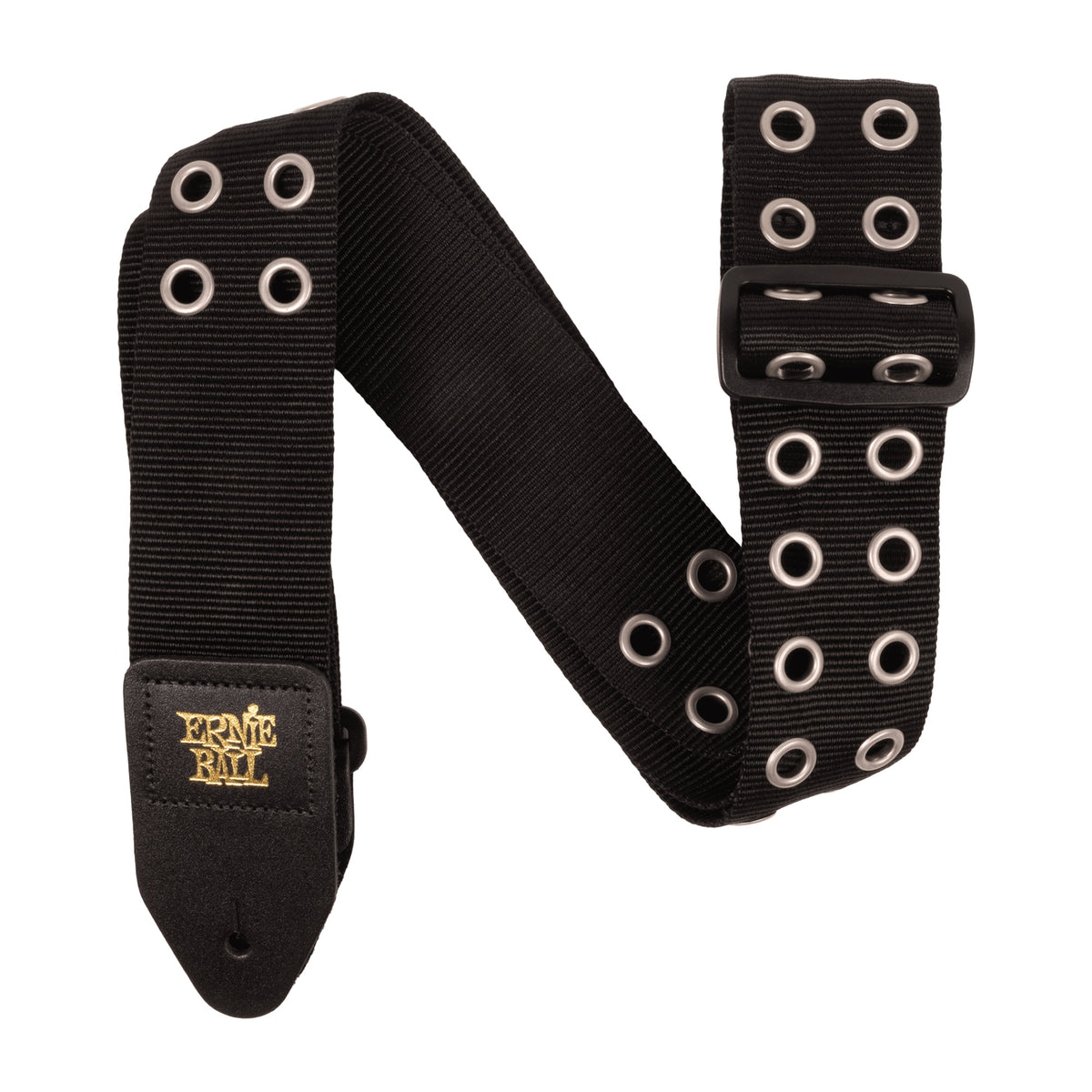 Ernie Ball Hole Lotta Metal Silver Premium Guitar and Bass Strap, white square design