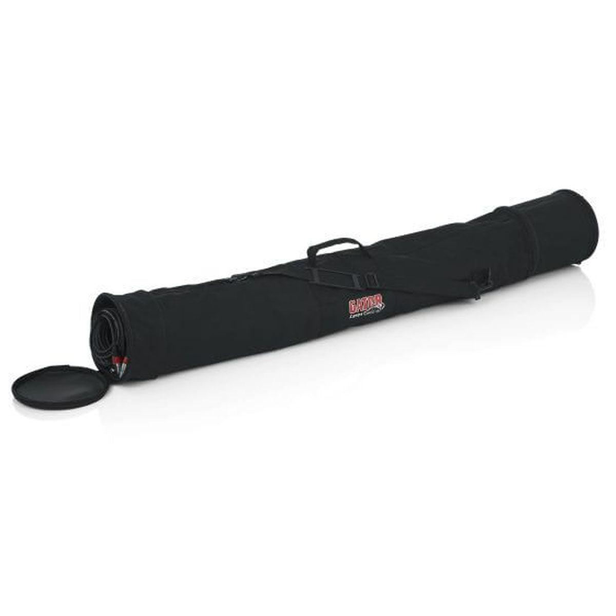 GATOR Gator GX-33 padded microphone and stand bag holding three stands and five microphones, with padded protection for transport.