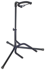 Xtreme guitar stand holding an electric guitar with padded support and adjustable arms for secure display and storage.