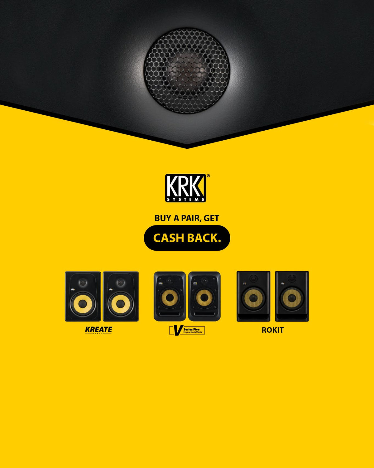 Get Cash Back* with KRK Studio Monitors