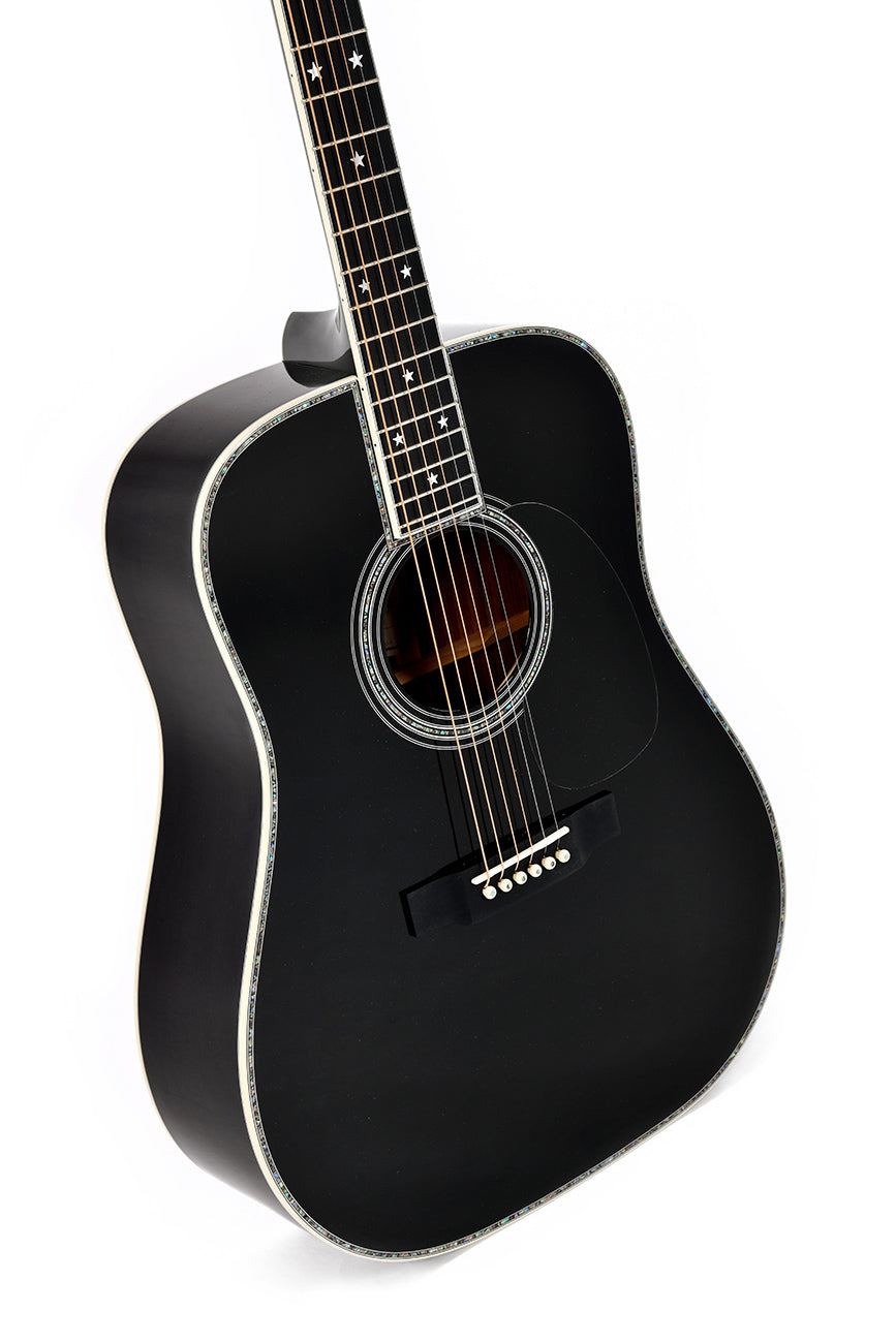 Sigma DT-42 Nashville Special Edition acoustic guitar with a natural wood finish and detailed craftsmanship, showcasing its body and neck.