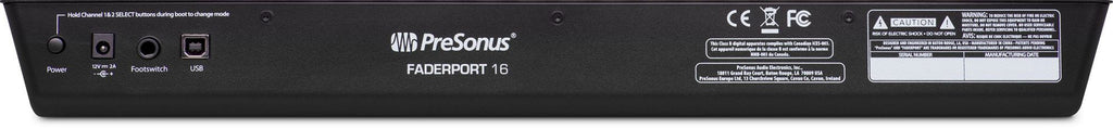 PreSonus FaderPort 16 MIDI controller with 16 motorized faders, DAW control, and versatile mix production features.