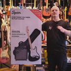 Squier Sonic Strat Pack Map Fretboard Black Gig Bag 10G AU