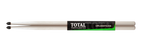 Total Percussion T5AN 5A nylon tip drumsticks with glow-in-the-dark features, ideal for drummers performing in low light conditions.