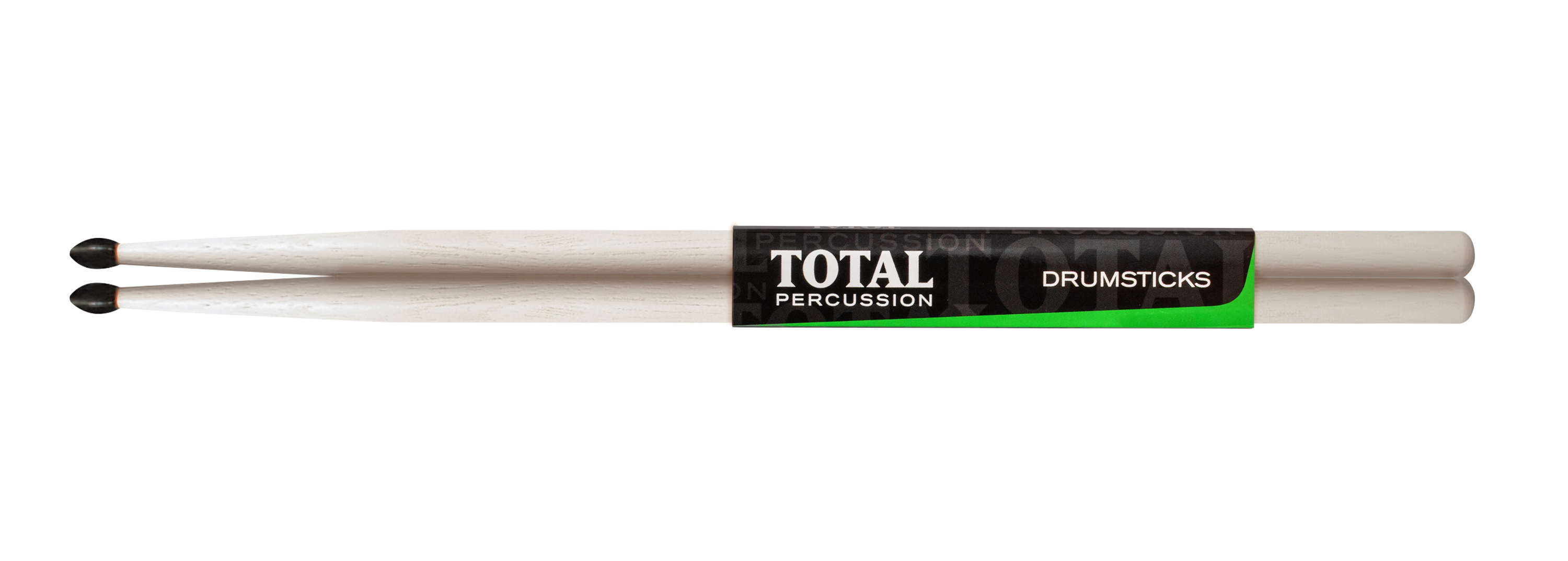 Total Percussion T5AN 5A nylon tip drumsticks with glow-in-the-dark features, ideal for drummers performing in low light conditions.